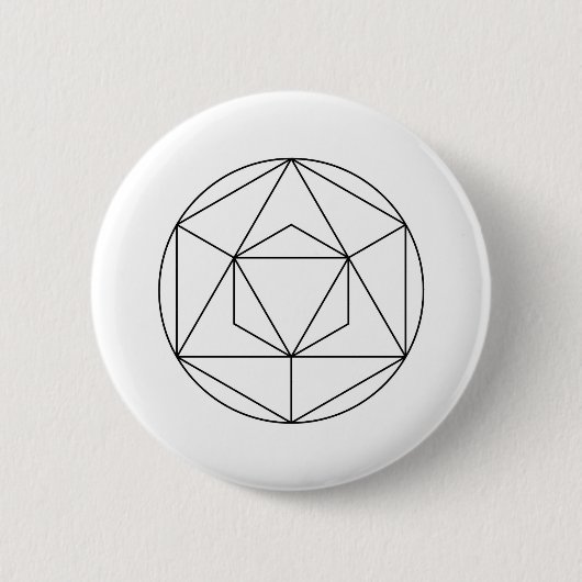 Moderne Minimalistische Heilige Geometrie Abstrakt Button (Vorderseite)