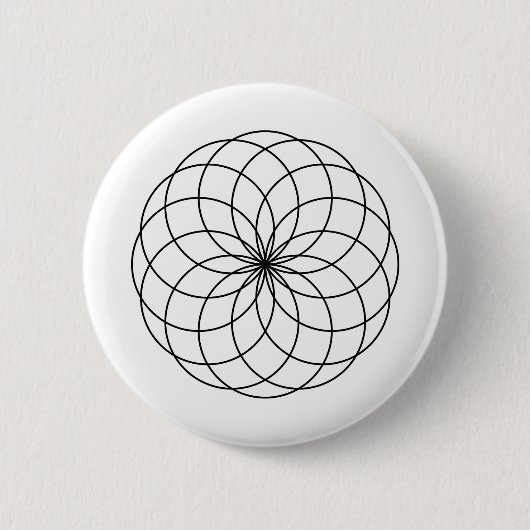 Moderne Minimalistische Heilige Geometrie Abstrakt Button (Vorderseite)