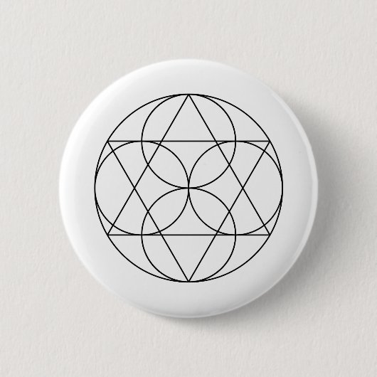 Moderne Minimalistische Heilige Geometrie Abstrakt Button (Vorderseite)