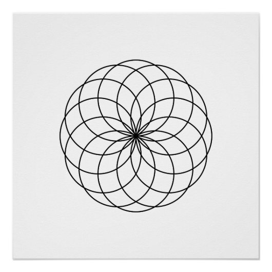 Moderne Minimalistische Heilige Geometrie Abstrakt Poster (Vorderseite)