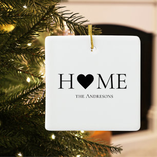 Moderne Minimalistische Heim Familie Personalisier Keramikornament