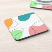 Moderne Minimalistische, helle Blobs Abstrakte Kun Getränkeuntersetzer (Linke Seite)