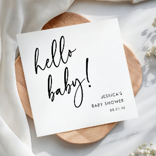 Moderne minimalistische Hello Baby-Party Serviette