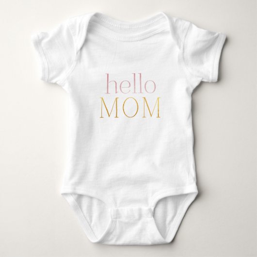 moderne minimalistische hello MAMA Rosa Goldfolie Baby Strampler (Vorderseite)