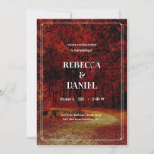 Moderne Minimalistische Herbsthochzeit Landschaftl Einladung (Vorderseite)