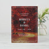 Moderne Minimalistische Herbsthochzeit Landschaftl Einladung (Stehend Vorderseite)