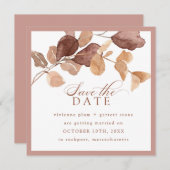 Moderne Minimalistische Herbstlaube Save the Date (Vorne/Hinten)