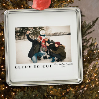 Moderne minimalistische Herrlichkeit Gottes Foto Ornament Aus Metall