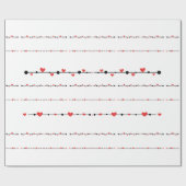 Moderne Minimalistische Herzen Geschenkpapier (Flach)