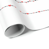 Moderne Minimalistische Herzen Geschenkpapier (Rolleneckpunkt)
