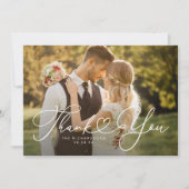 Moderne Minimalistische Herzhochzeit Dankeschön Ka Dankeskarte (Vorderseite)