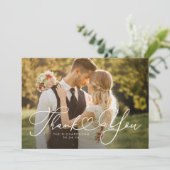 Moderne Minimalistische Herzhochzeit Dankeschön Ka Dankeskarte (Stehend Vorderseite)