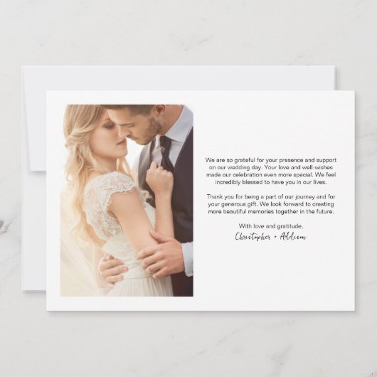 Moderne Minimalistische Herzhochzeit Dankeschön Ka Dankeskarte (Rückseite)