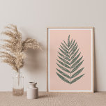 Moderne Minimalistische Heuschrecken Gezeichnet in Poster<br><div class="desc">Herzlich willkommen in der Herbstsaison mit dieser schönen,  modernen Farn-Illustration in Rosa und Waldgrün.</div>