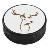 Moderne Minimalistische Hirschline Weihnachten Eishockey Puck (3/4)
