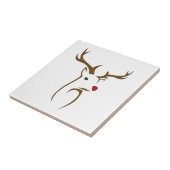 Moderne Minimalistische Hirschline Weihnachten Fliese (Seite)