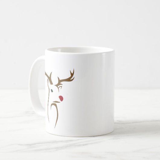 Moderne Minimalistische Hirschline Weihnachten Kaffeetasse (Vorderseite Links)