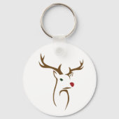 Moderne Minimalistische Hirschline Weihnachten Schlüsselanhänger (Rückseite)