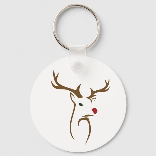 Moderne Minimalistische Hirschline Weihnachten Schlüsselanhänger (Rückseite)