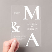 Moderne Minimalistische Hochzeit Acryleinladungen (Insitu (Handheld))