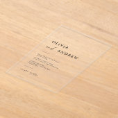 Moderne Minimalistische Hochzeit Acryleinladungen (Ablage )