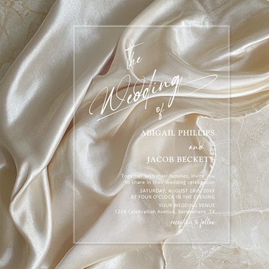 Moderne Minimalistische Hochzeit Acryleinladungen