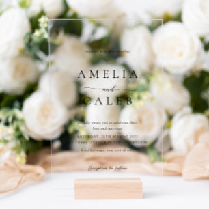 Moderne Minimalistische Hochzeit Acryleinladungen