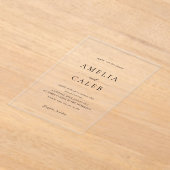 Moderne Minimalistische Hochzeit Acryleinladungen (Ablage )