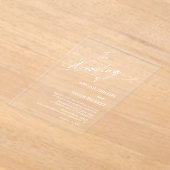 Moderne Minimalistische Hochzeit Acryleinladungen (Ablage )