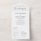 Moderne minimalistische Hochzeit All In One Einladung (Innen Boden)