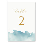 Moderne, minimalistische Hochzeit am Strand von Wa Tischnummer (Rückseite)