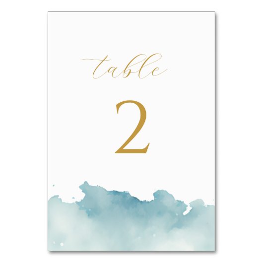 Moderne, minimalistische Hochzeit am Strand von Wa Tischnummer (Vorderseite)