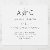 Moderne Minimalistische Hochzeit Bierflaschenetikett (Einzelnes Label)