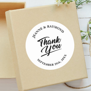 Moderne Minimalistische Hochzeit Danke Geschenk Fa Runder Aufkleber
