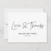 Moderne minimalistische Hochzeit danke Karte (Vorderseite)
