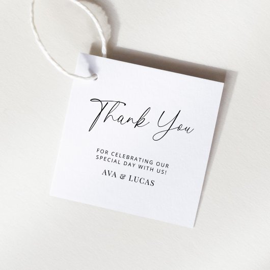 Moderne Minimalistische Hochzeit Danke Platz Geschenkanhänger