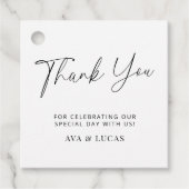 Moderne Minimalistische Hochzeit Danke Platz Geschenkanhänger (Vorderseite)