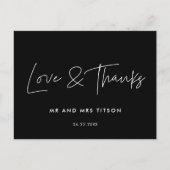 Moderne minimalistische Hochzeit danke Postkarte (Vorderseite)
