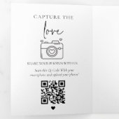 Moderne Minimalistische Hochzeit Danke Tischnummer Dreifach Gefaltete Urlaubskarte (Innen Erste Seite)