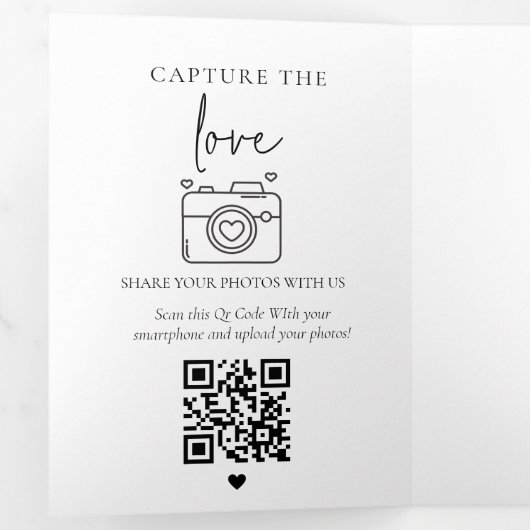 Moderne Minimalistische Hochzeit Danke Tischnummer Dreifach Gefaltete Urlaubskarte (Innen Erste Seite)