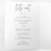 Moderne Minimalistische Hochzeit Danke Tischnummer Dreifach Gefaltete Urlaubskarte (Innen Erste Seite)