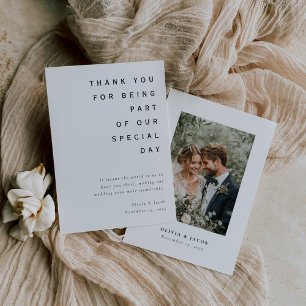 Moderne Minimalistische Hochzeit Dankeschön Card Dankeskarte
