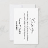 Moderne Minimalistische Hochzeit Dankeschön Card RSVP Karte (Rückseite)