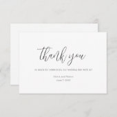 Moderne Minimalistische Hochzeit Dankeschön Card RSVP Karte (Vorne/Hinten)