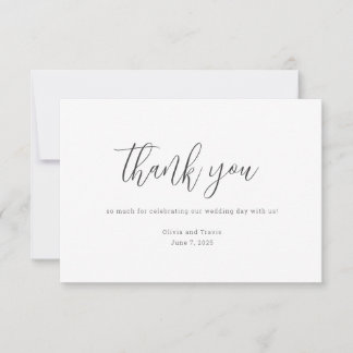 Moderne Minimalistische Hochzeit Dankeschön Card RSVP Karte