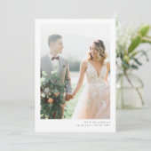 Moderne Minimalistische Hochzeit Dankeskarte (Stehend Vorderseite)