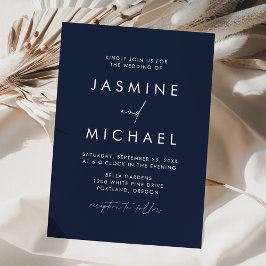 Moderne Minimalistische Hochzeit der Marine Einladung