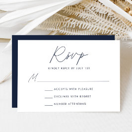 Moderne Minimalistische Hochzeit der Marine RSVP Karte