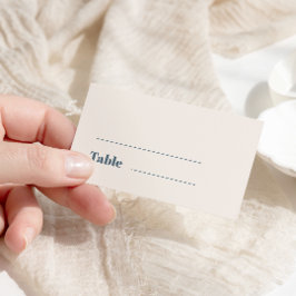 Moderne Minimalistische Hochzeit der Navy Platzkarte