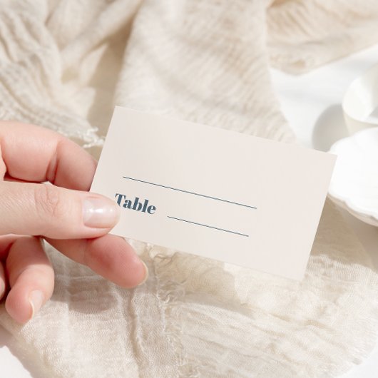 Moderne Minimalistische Hochzeit der Navy Platzkarte